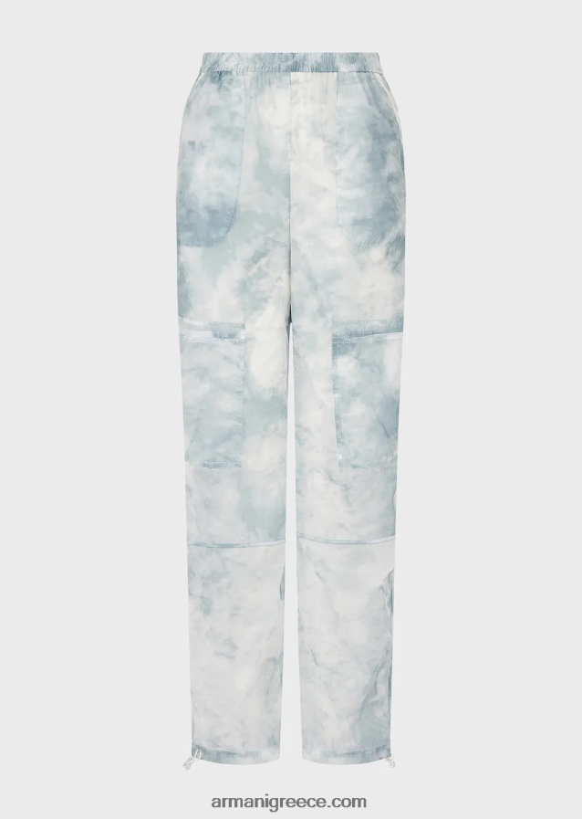 γυναίκες Armani παντελόνι cargo από νάιλον ντεγκραντέ με εφέ ουρανού 4046R6268 πρότυπο