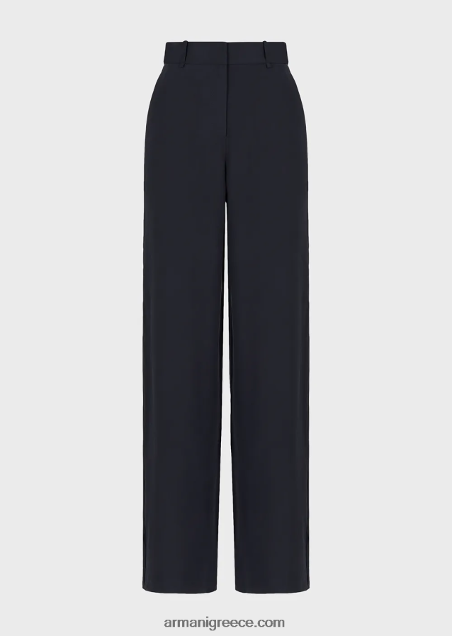γυναίκες Armani ρευστό παντελόνι gabardine palazzo 4046R6269 ναυτικό μπλε