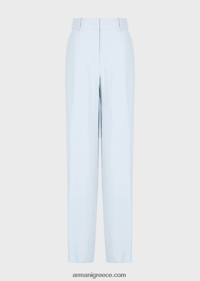 γυναίκες Armani ρευστό παντελόνι gabardine palazzo 4046R6270 γαλανός