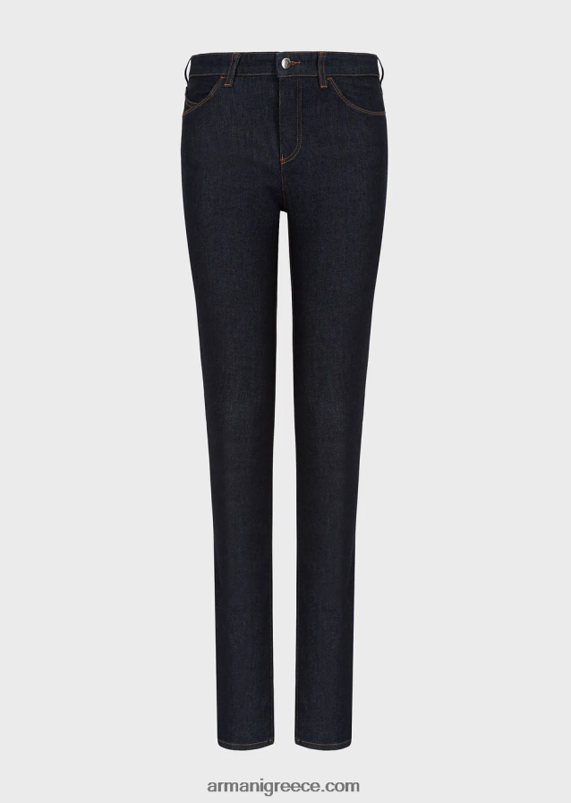 γυναίκες Armani j18 ψηλόμεσο, στενό τζιν σε τζιν μερσερίντ 4046R6399 ναυτικό μπλε