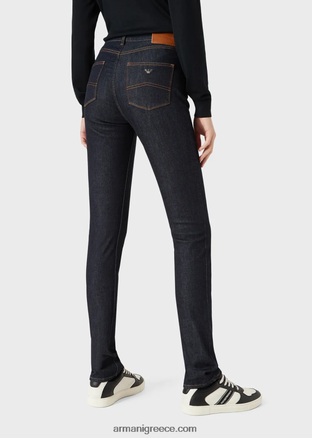 γυναίκες Armani j18 ψηλόμεσο, στενό τζιν σε τζιν μερσερίντ 4046R6399 ναυτικό μπλε