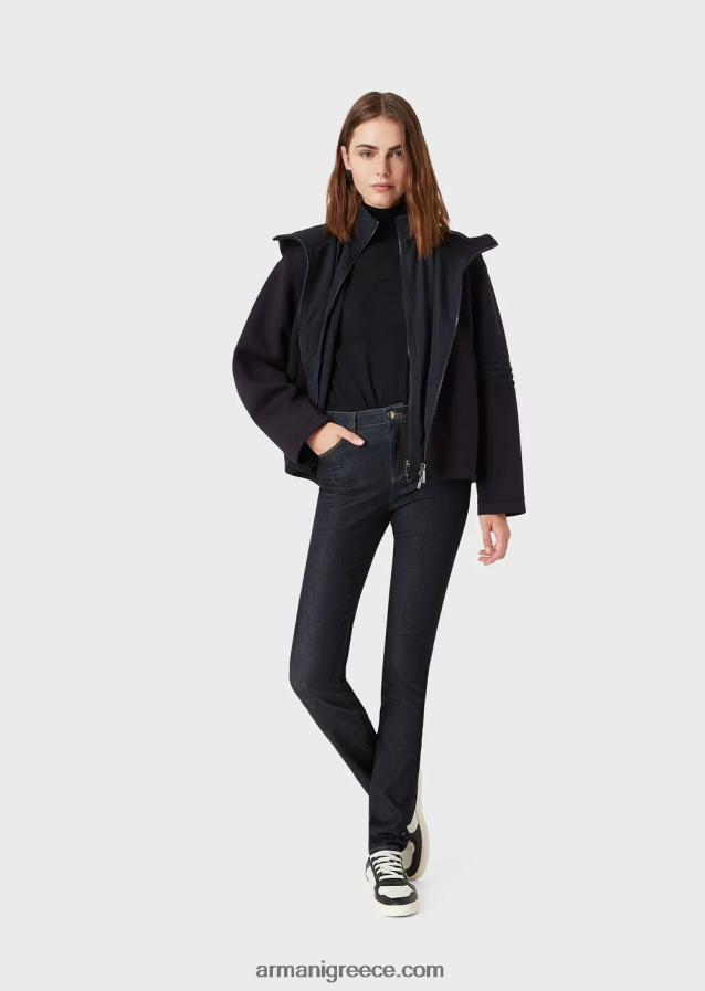 γυναίκες Armani j18 ψηλόμεσο, στενό τζιν σε τζιν μερσερίντ 4046R6399 ναυτικό μπλε