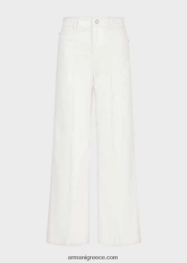 γυναίκες Armani βιώσιμη συλλογή j33 τζιν σε ίσια εφαρμογή σε οργανικό ταύρο 4046R6397 γαλακτώδες λευκό