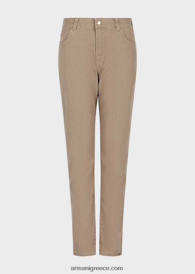 γυναίκες Armani j36 τζιν με μεσαία μέση, ίσιο πόδι σε φυσικό τζιν βιολογικής βαφής 4046R6403 μπεζ