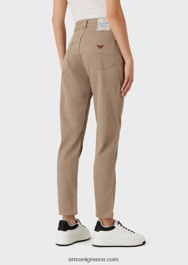 γυναίκες Armani j36 τζιν με μεσαία μέση, ίσιο πόδι σε φυσικό τζιν βιολογικής βαφής 4046R6403 μπεζ