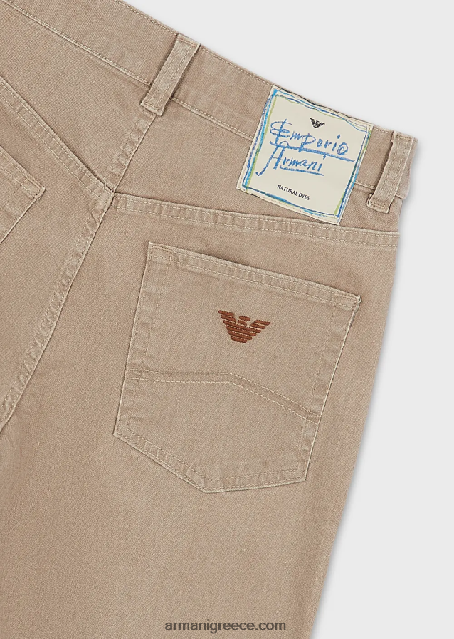 γυναίκες Armani j36 τζιν με μεσαία μέση, ίσιο πόδι σε φυσικό τζιν βιολογικής βαφής 4046R6403 μπεζ