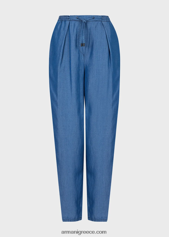 γυναίκες Armani lyocell τζιν παντελόνι με κορδόνια 4046R6259 τζην