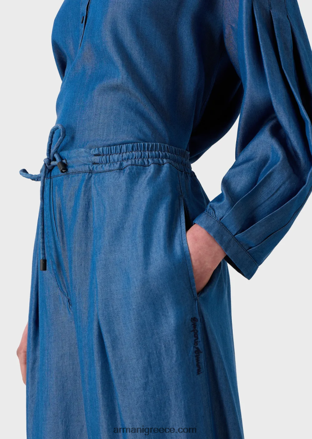 γυναίκες Armani lyocell τζιν παντελόνι με κορδόνια 4046R6259 τζην