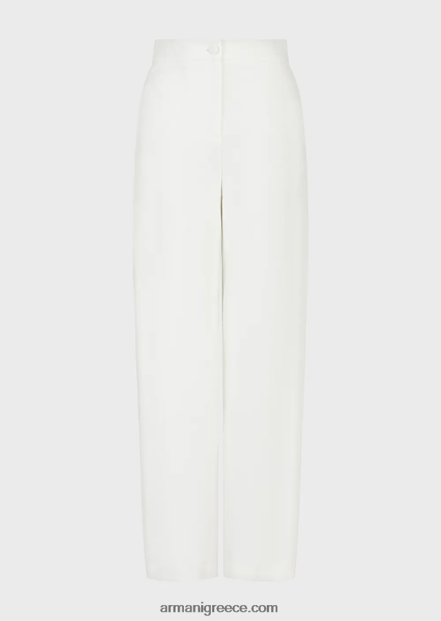 γυναίκες Armani Παντελόνι με οβάλ πόδι από ύφασμα milano-stitch 4046R6294 άσπρο
