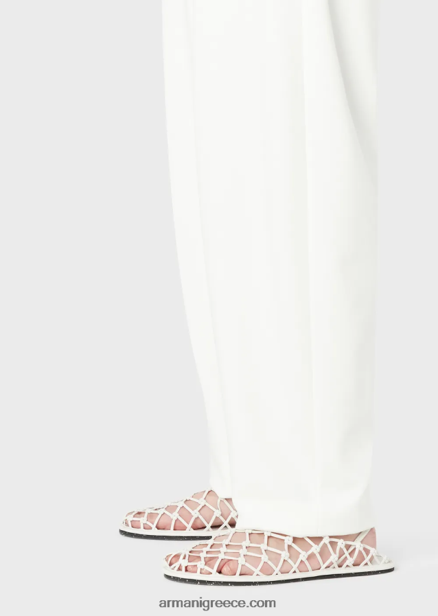 γυναίκες Armani Παντελόνι με οβάλ πόδι από ύφασμα milano-stitch 4046R6294 άσπρο