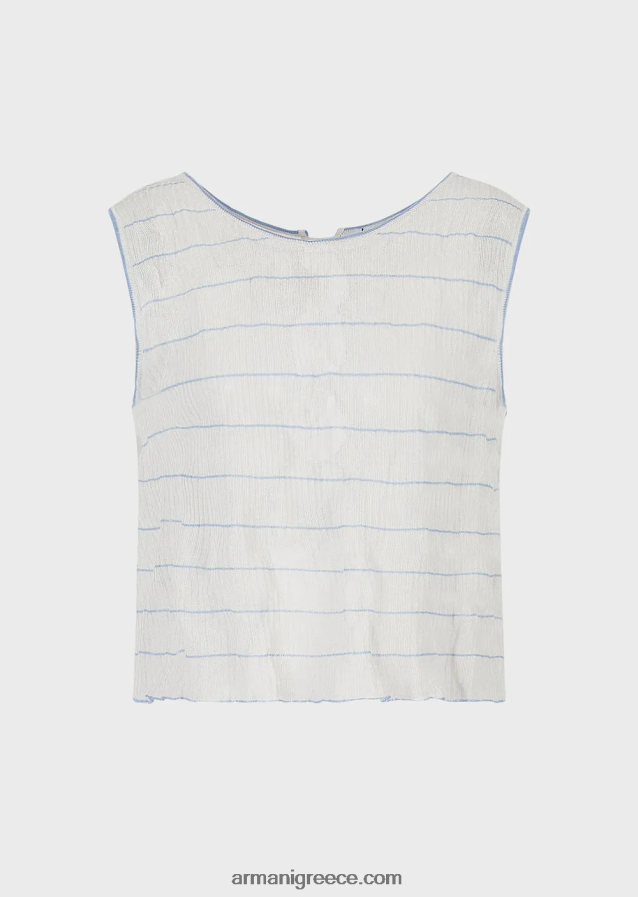 γυναίκες Armani πλεκτό, ριγέ τοπ με δέσιμο στην πλάτη 4046R6214 πρότυπο