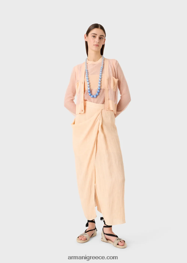 γυναίκες Armani ημιδιάφανη πλεκτή κορυφή βισκόζης 4046R6215