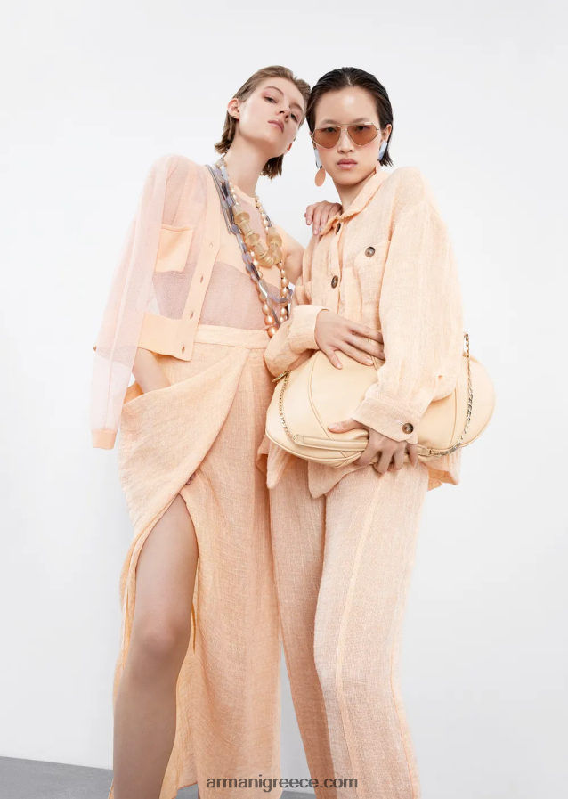 γυναίκες Armani ημιδιάφανη πλεκτή κορυφή βισκόζης 4046R6215