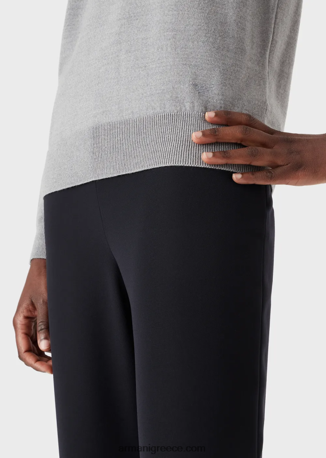 γυναίκες Armani άλμα με λαιμόκοψη από καθαρό παρθένο μαλλί 4046R6218 μελανζέ γκρι