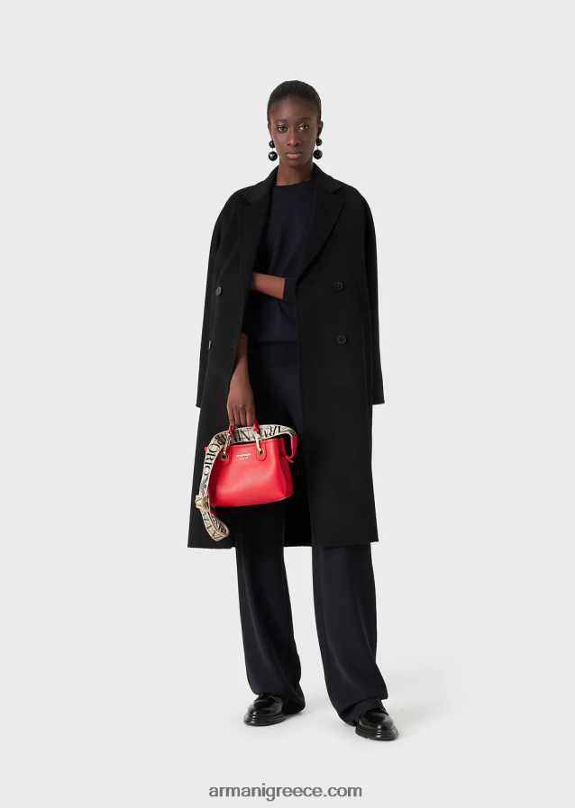 γυναίκες Armani άλμα με λαιμόκοψη από καθαρό παρθένο μαλλί 4046R6219 μπλε