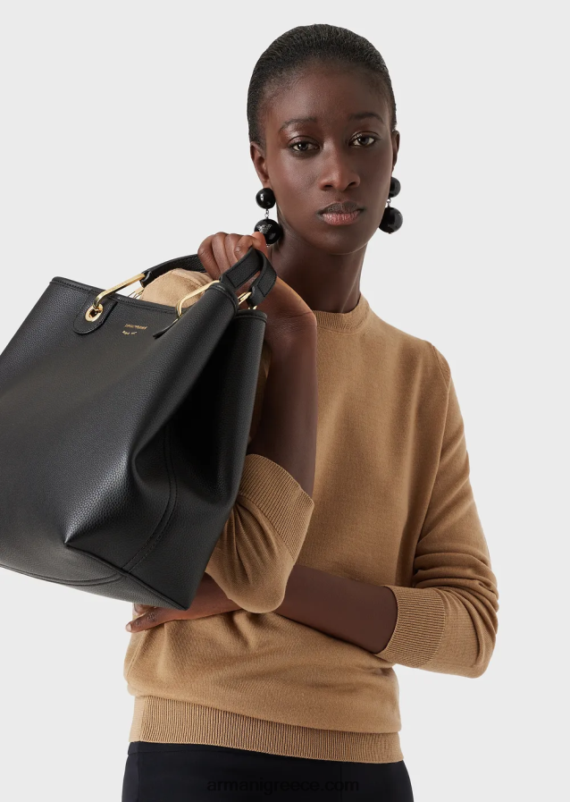 γυναίκες Armani άλμα με λαιμόκοψη από καθαρό παρθένο μαλλί 4046R6220 καμήλα