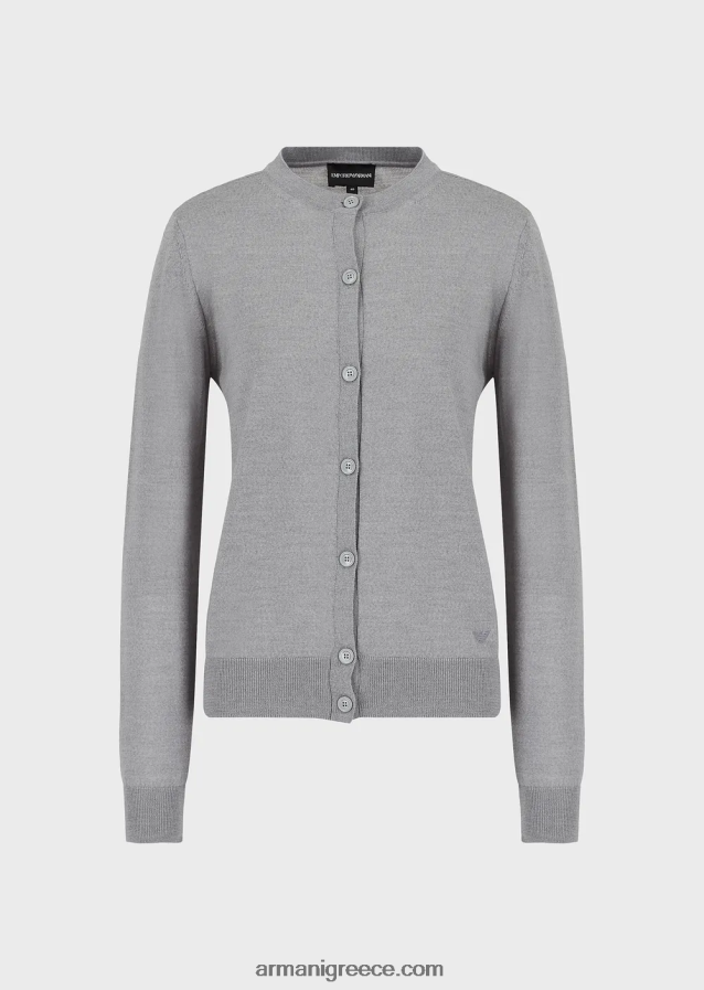 γυναίκες Armani αγνή παρθένα μάλλινη ζακέτα 4046R6223 μελανζέ γκρι