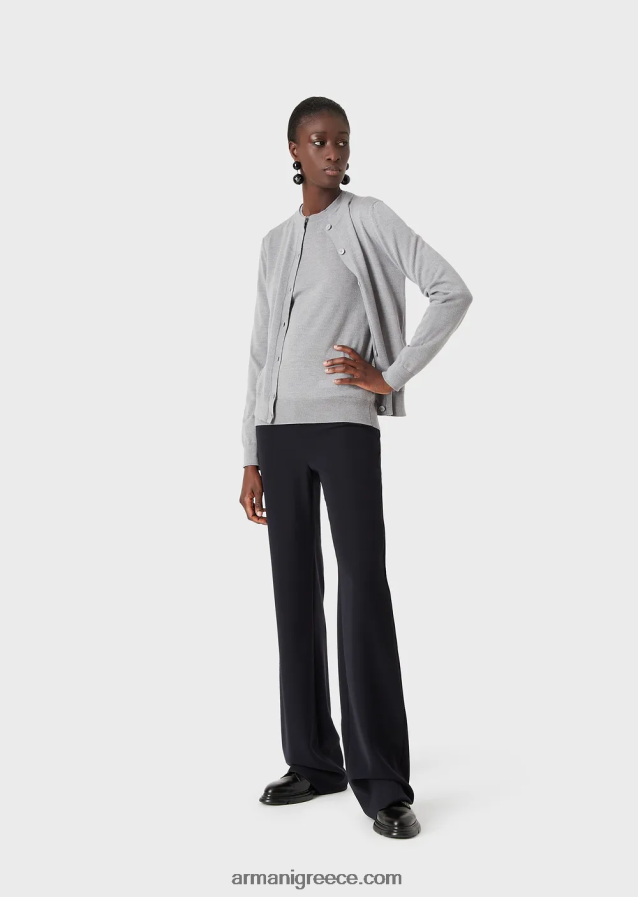 γυναίκες Armani αγνή παρθένα μάλλινη ζακέτα 4046R6223 μελανζέ γκρι