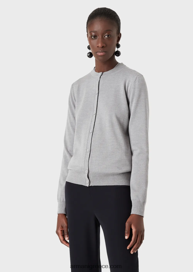 γυναίκες Armani αγνή παρθένα μάλλινη ζακέτα 4046R6224 ναυτικό μπλε