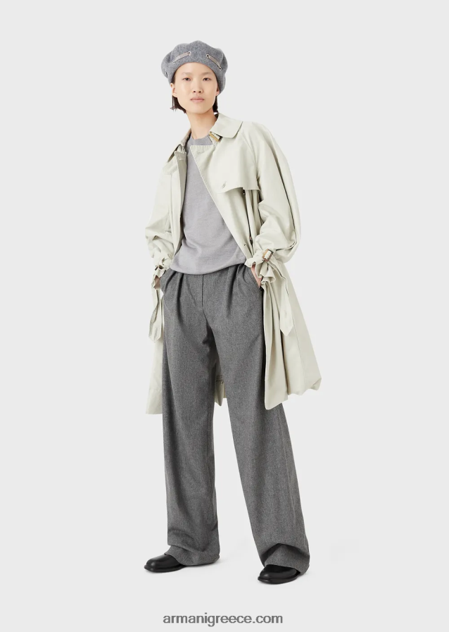 γυναίκες Armani άλμα με λαιμόκοψη από καθαρό παρθένο μαλλί 4046R6228 μελανζέ γκρι