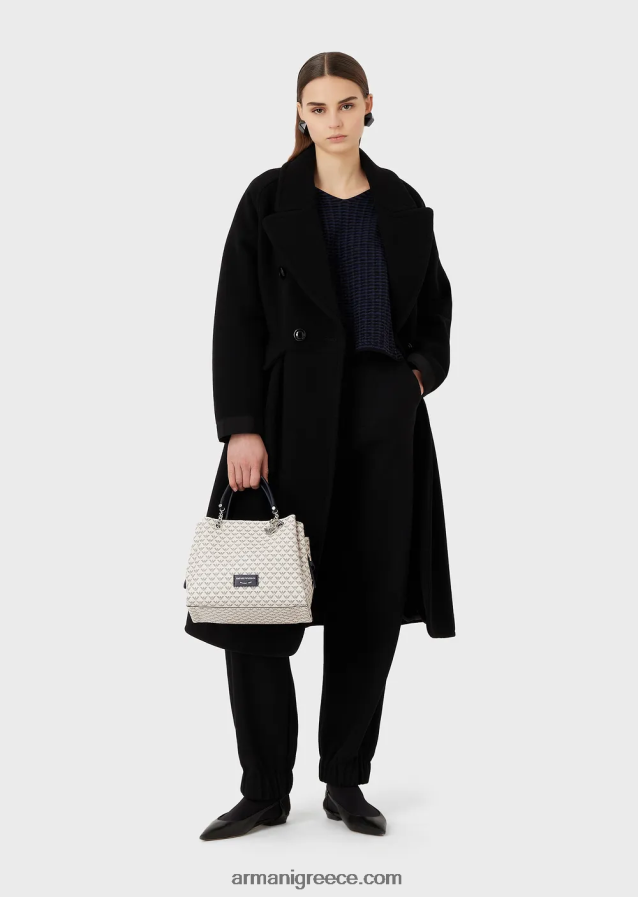 γυναίκες Armani Jumper με λαιμόκοψη σε 3d ύφασμα δύο τόνων 4046R6193