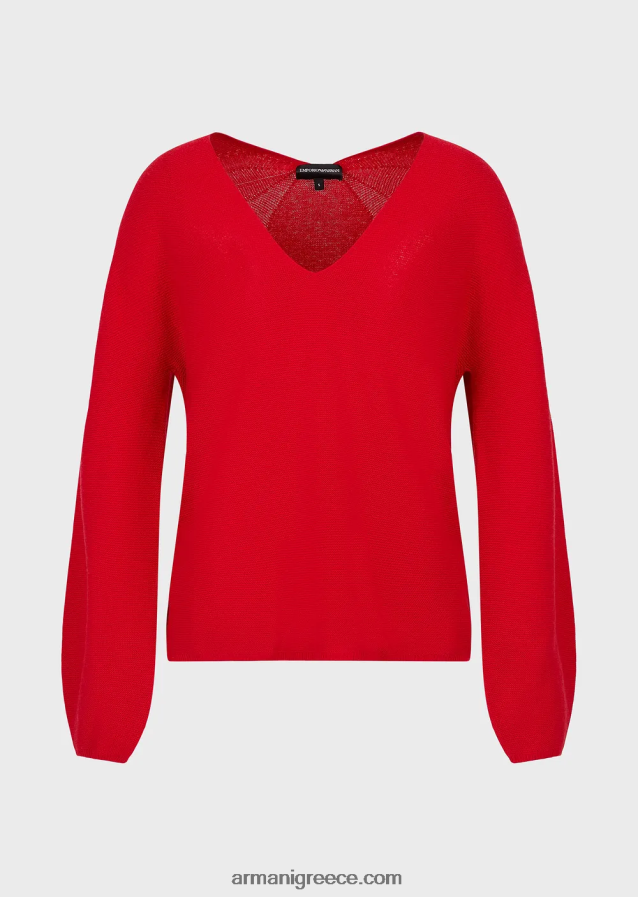 γυναίκες Armani Jumper χωρίς ραφές με λαιμόκοψη σε κρίκους-βελονιά μαλλί και κασμίρ 4046R6203