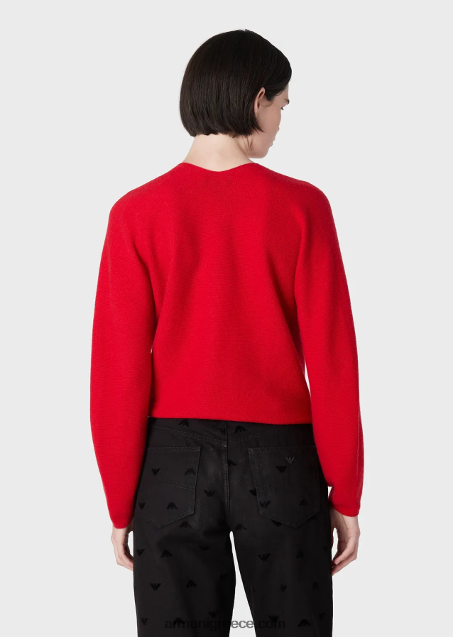 γυναίκες Armani Jumper χωρίς ραφές με λαιμόκοψη σε κρίκους-βελονιά μαλλί και κασμίρ 4046R6203