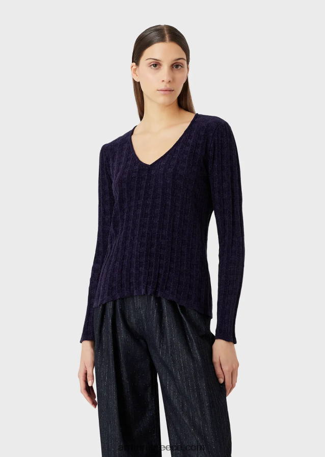 γυναίκες Armani Jumper με λαιμόκοψη σε ύφασμα lurex check ζακάρ 4046R6202