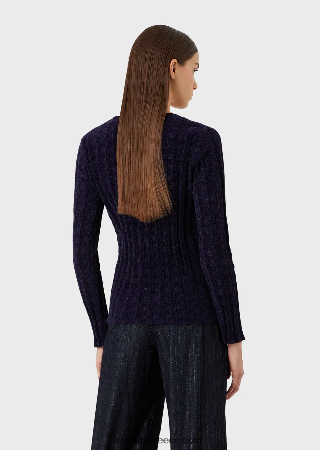 γυναίκες Armani Jumper με λαιμόκοψη σε ύφασμα lurex check ζακάρ 4046R6202