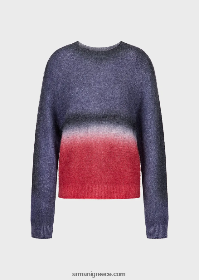 γυναίκες Armani απρόσκοπτη jumper με μείγμα αλπακά με ντεγκραντέ εκτύπωση 4046R6209 πολύχρωμο
