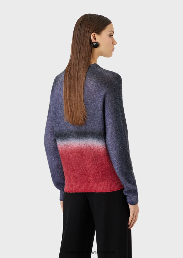 γυναίκες Armani απρόσκοπτη jumper με μείγμα αλπακά με ντεγκραντέ εκτύπωση 4046R6209 πολύχρωμο