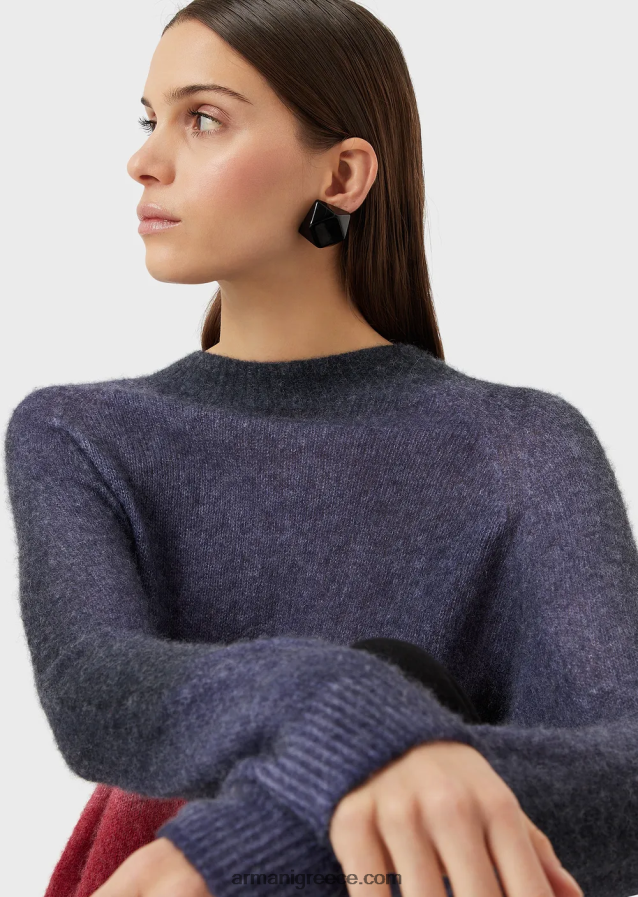 γυναίκες Armani απρόσκοπτη jumper με μείγμα αλπακά με ντεγκραντέ εκτύπωση 4046R6209 πολύχρωμο