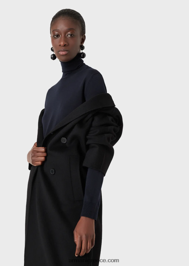 γυναίκες Armani rollneck από καθαρό παρθένο μαλλί 4046R6225 μπλε