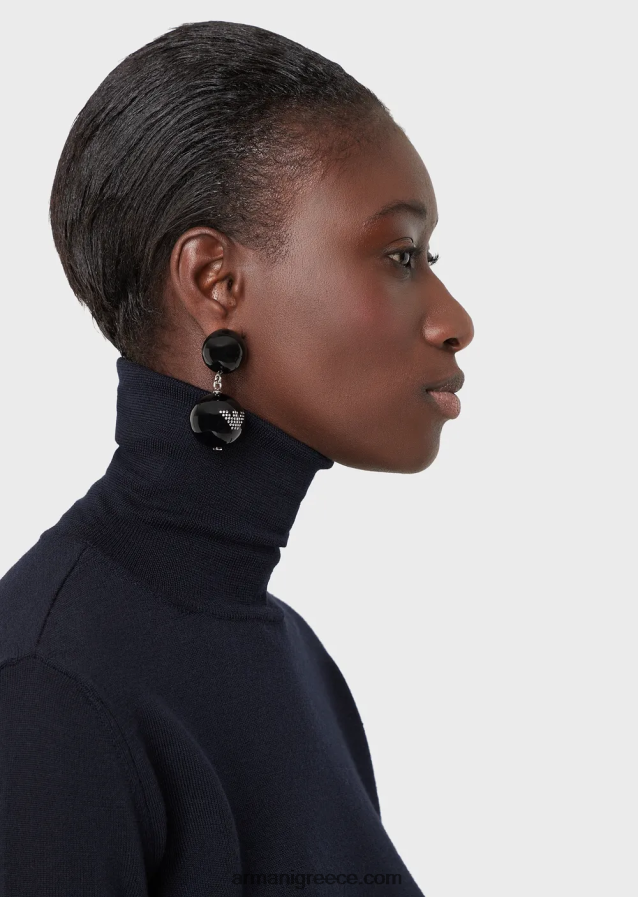 γυναίκες Armani rollneck από καθαρό παρθένο μαλλί 4046R6225 μπλε