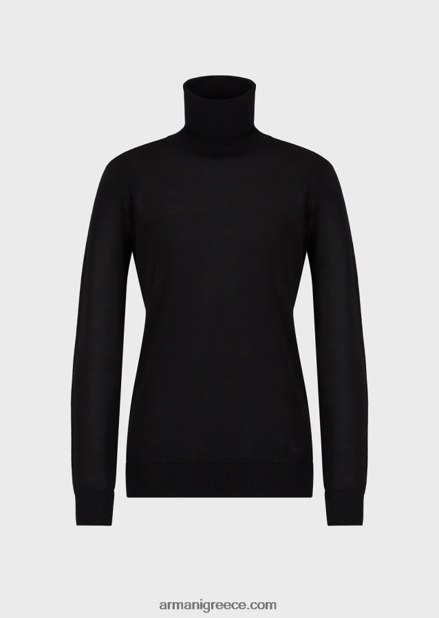 γυναίκες Armani rollneck από καθαρό παρθένο μαλλί 4046R6226 μαύρος