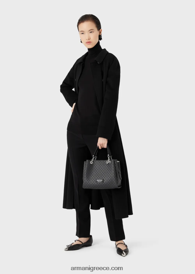 γυναίκες Armani rollneck από καθαρό παρθένο μαλλί 4046R6226 μαύρος