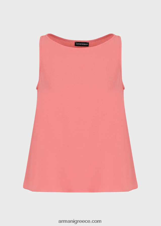 γυναίκες Armani φουντωτό πάνω μέρος με πίσω πάνελ από ύφασμα γρανίτη 4046R6345 ροζ