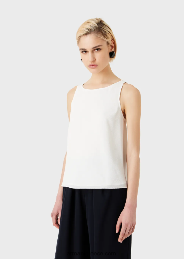 γυναίκες Armani φουντωτό πάνω μέρος με πίσω πάνελ από ύφασμα γρανίτη 4046R6345 ροζ