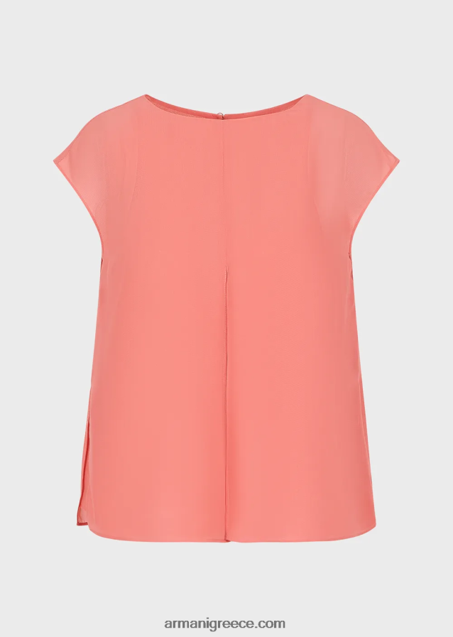 γυναίκες Armani τοπ κρεπόν με μανίκια και σκίσιμο 4046R6349