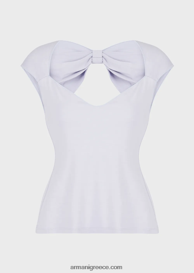 γυναίκες Armani Μπλουζάκι από βισκόζη με μεγάλο φιόγκο 4046R6356 λιλα