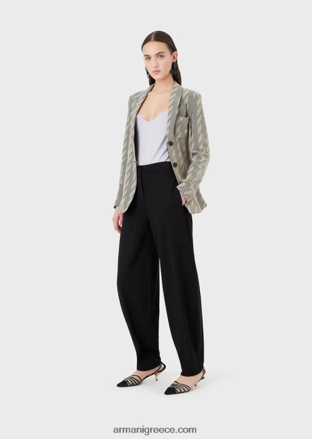 γυναίκες Armani Μπλουζάκι από βισκόζη με μεγάλο φιόγκο 4046R6356 λιλα