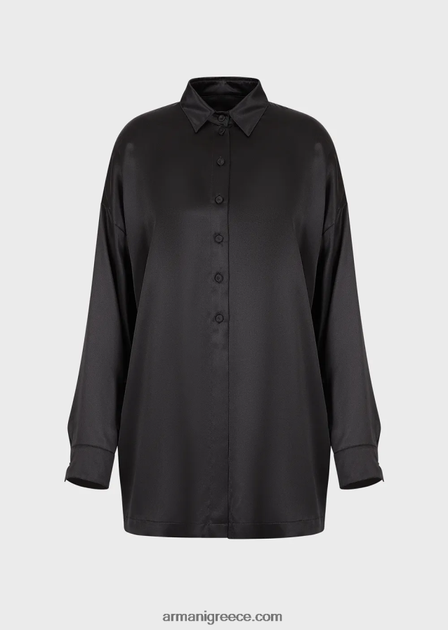 γυναίκες Armani Μεταξωτό σατέν υπερμεγέθη πουκάμισο με άνοιγμα 4046R6369