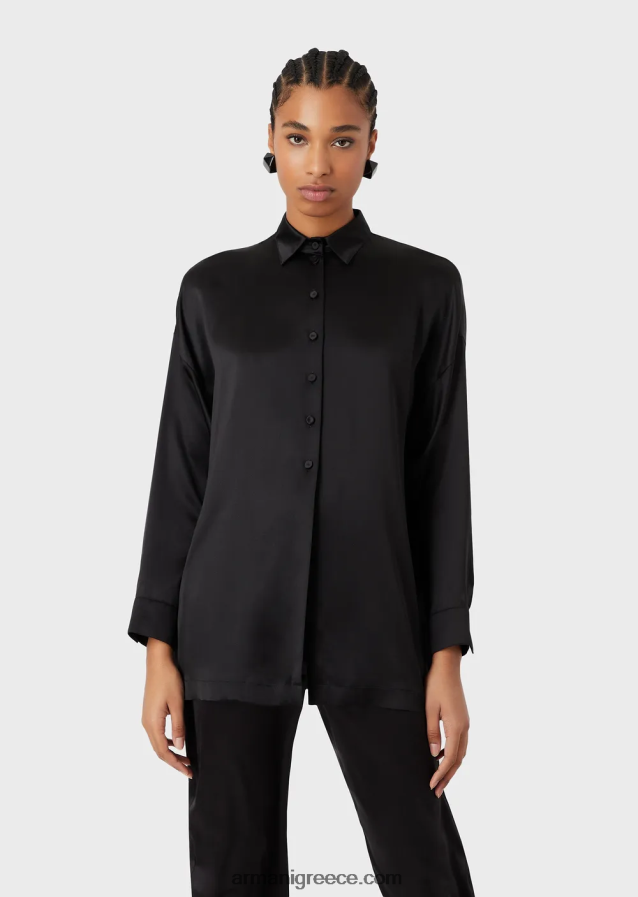 γυναίκες Armani Μεταξωτό σατέν υπερμεγέθη πουκάμισο με άνοιγμα 4046R6369