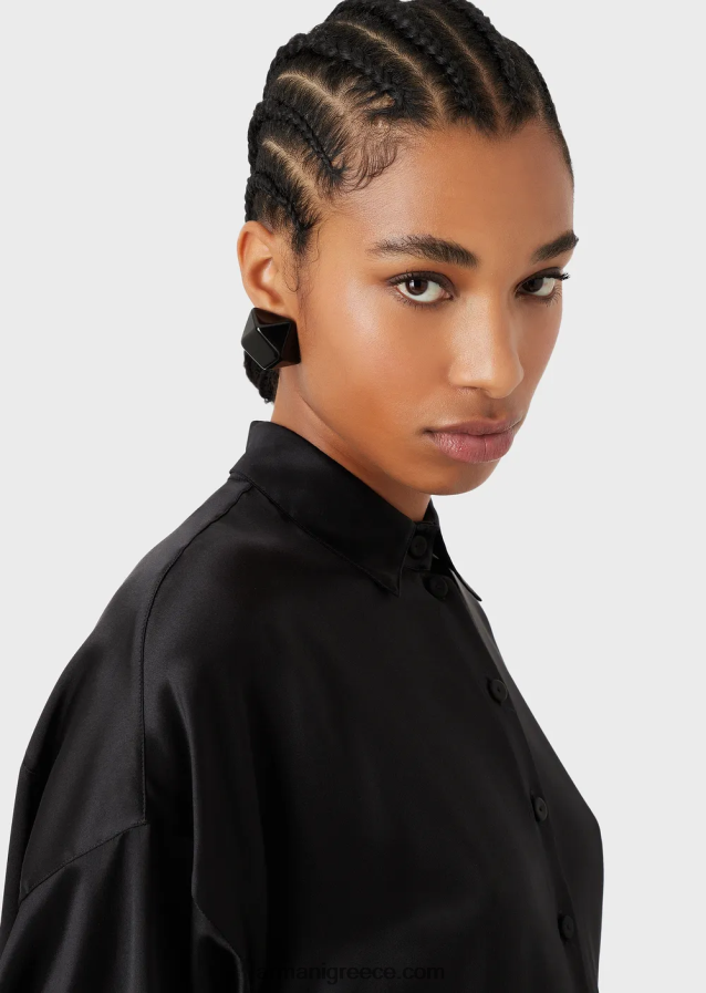 γυναίκες Armani Μεταξωτό σατέν υπερμεγέθη πουκάμισο με άνοιγμα 4046R6369