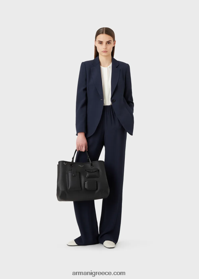 γυναίκες Armani αμάνικο τοπ από καθαρό μετάξι κρεπ ντε σιν 4046R6371 άσπρο