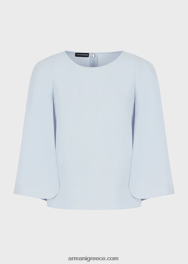 γυναίκες Armani Μπλούζα με κάπα σε τεχνικό κάλυμμα 4046R6385 γαλανός