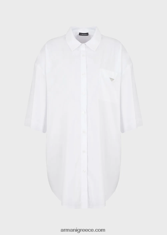γυναίκες Armani υπερμεγέθη πουκάμισο θαλάσσης από ποπλίνα 4046R6391