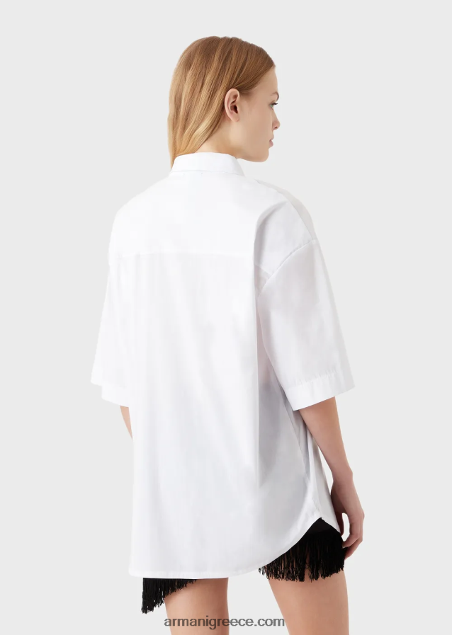 γυναίκες Armani υπερμεγέθη πουκάμισο θαλάσσης από ποπλίνα 4046R6391