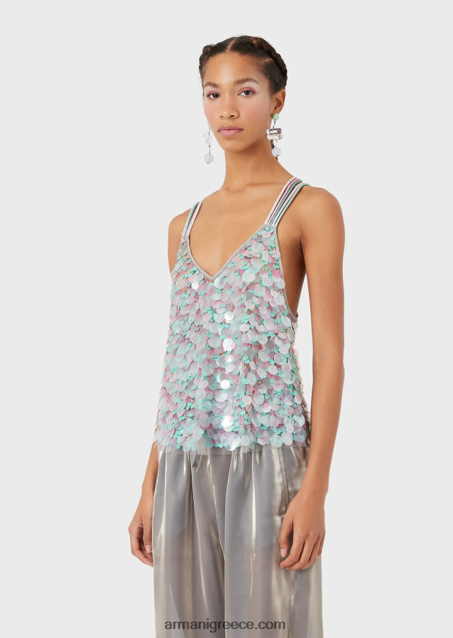 γυναίκες Armani τοπ με πούλιες διαφορετικών μεγεθών, πολύχρωμες 4046R6394