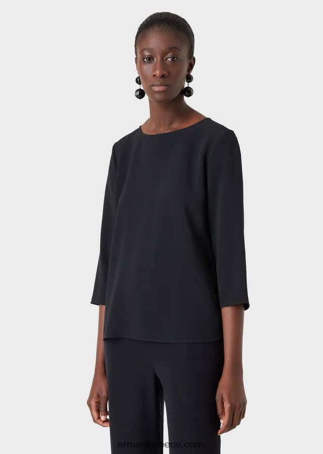 γυναίκες Armani μπλούζα envers-σατινέ με μανίκια 3/4 4046R6388 ναυτικό μπλε